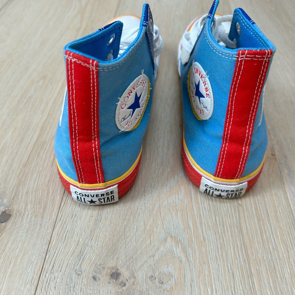❌SOLD💰Converse Chuck Taylor Blue and Red High-Top Double Logo Sneakers Men size7 - Picture 5 of 12